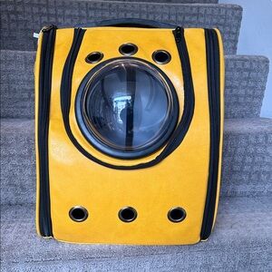 Yellow Pet Carrier Backpack with Bubble Window
